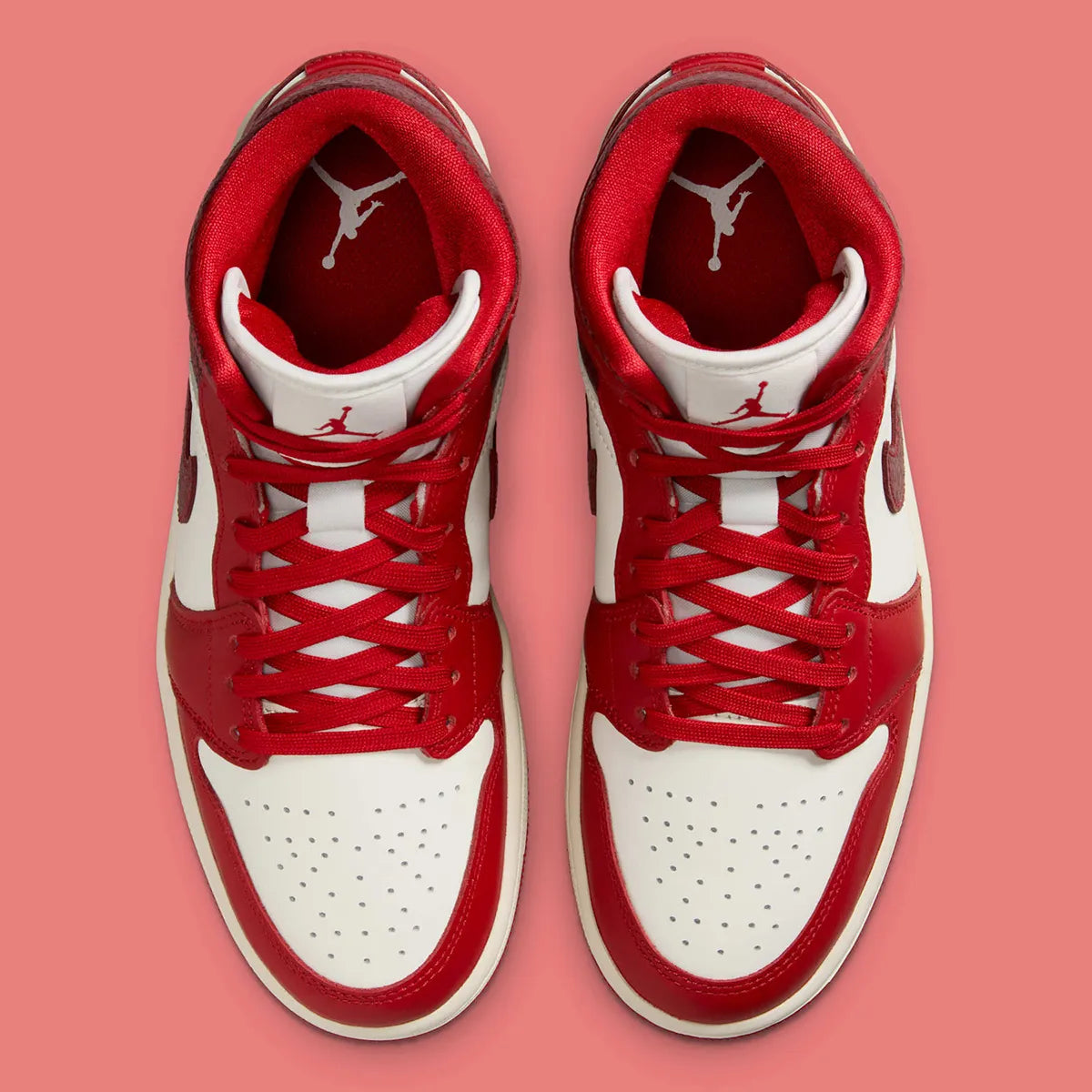 Women's Air Jordan 1 Mid SE "Cracked Leather" HJ9337-106 Fashion Athletic Sneaker Shoe