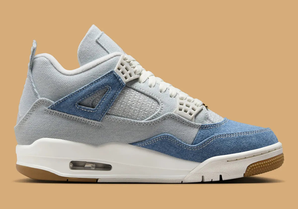 Women's Air Jordan 4 "Denim" IB6716-100 Fashion Athletic Sneaker Blue Jean Shoe