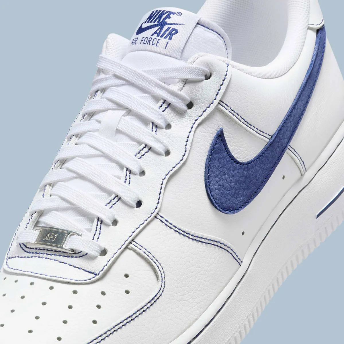 Men's Nike Air Force 1 "White / Deep Royal Blue" HQ2037-100 Fashion Athletic Sneaker