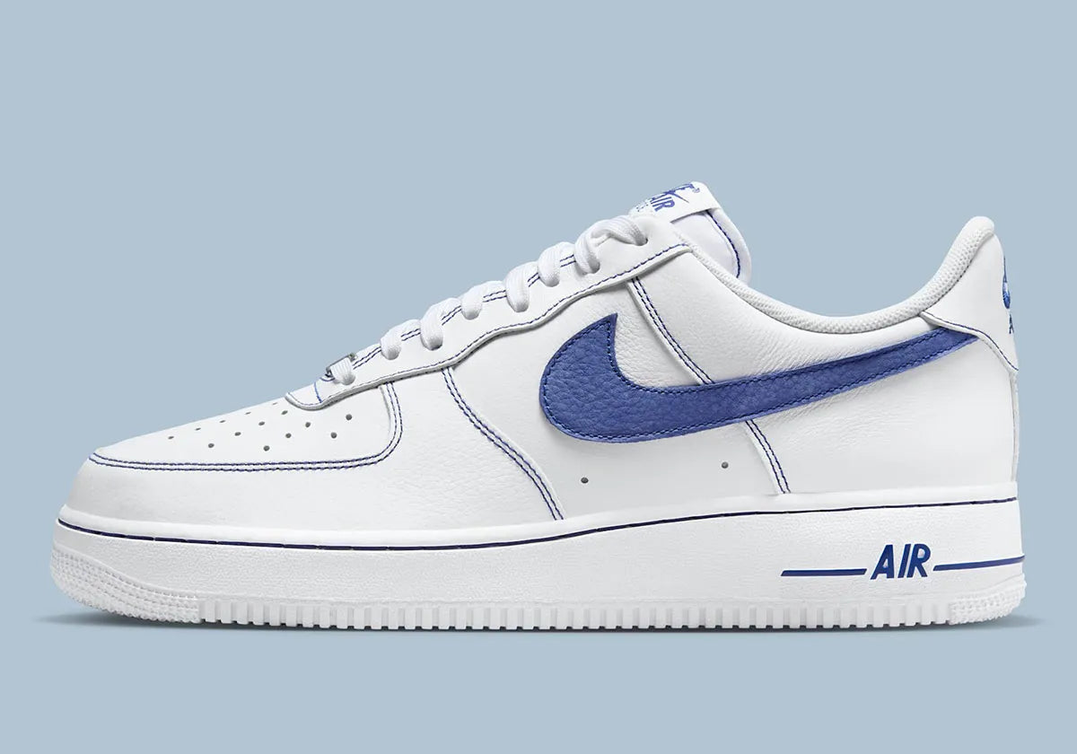 Men's Nike Air Force 1 "White / Deep Royal Blue" HQ2037-100 Fashion Athletic Sneaker