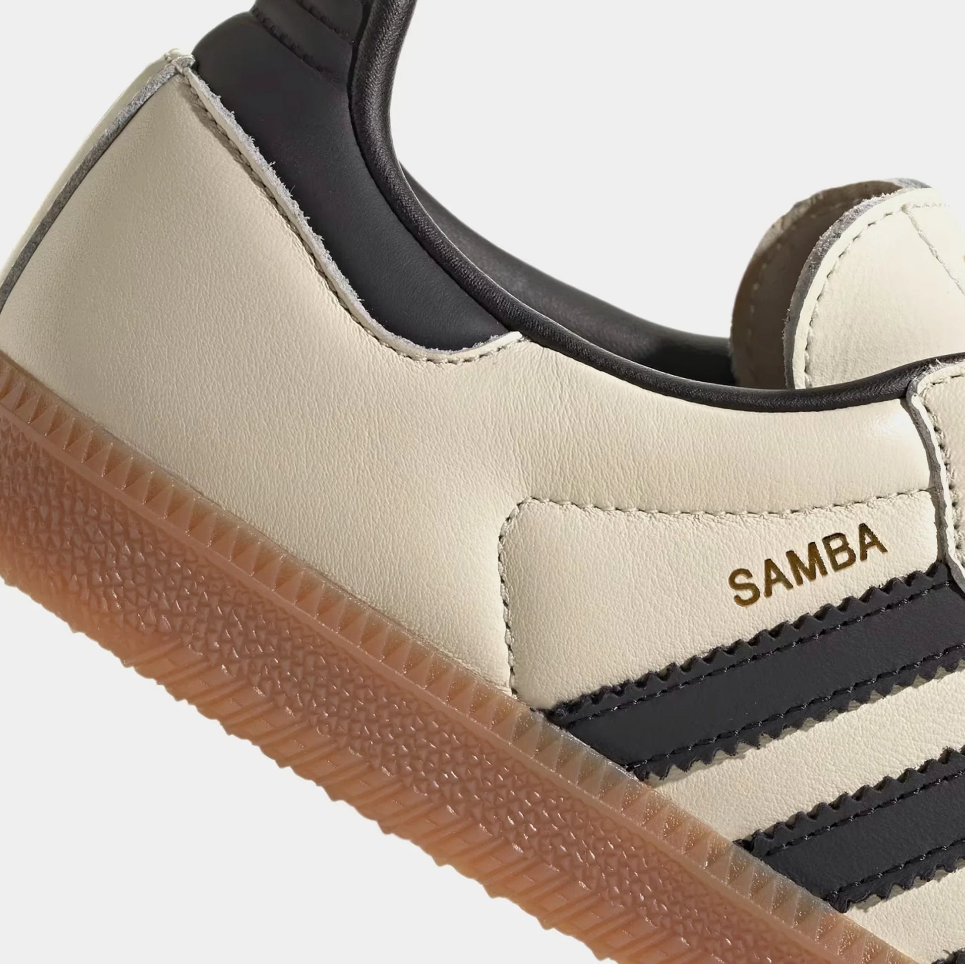 Women's Adidas Samba OG "Cream White & Sand Strata" ID0478 Fashion Athletic Sneaker