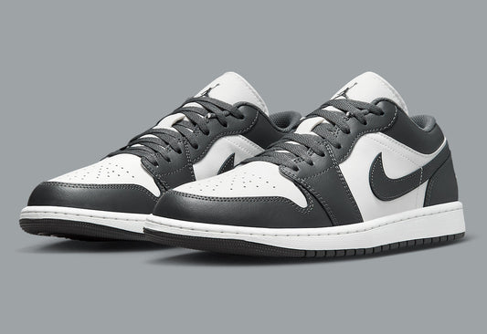 GS Youth /Women's Air Jordan 1 Low "Grey/White" 553560-044 Fashion Athletic Sneaker