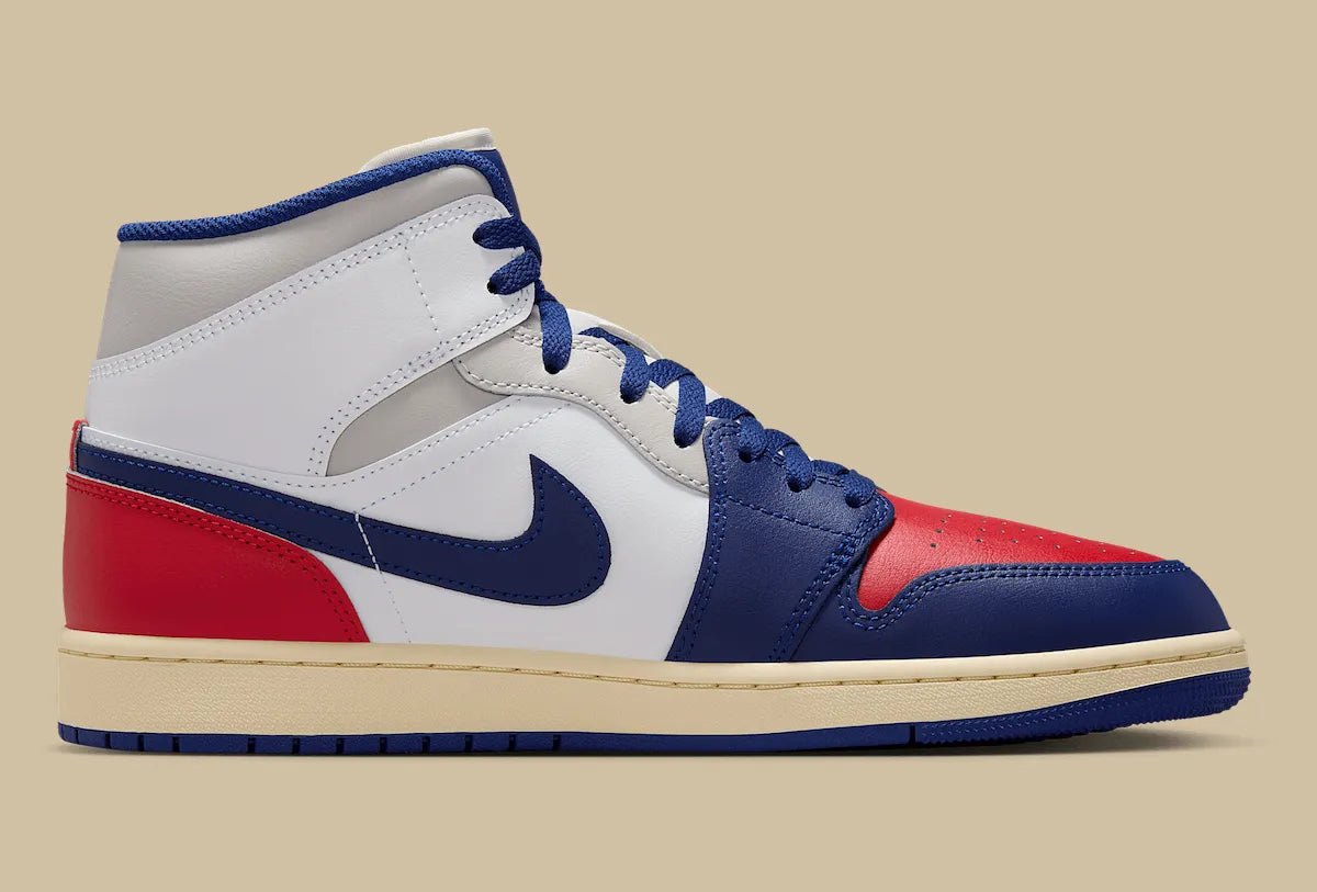 Men's Air Jordan 1 Mid "Rare Air" Red/White/Blue DQ8426-102 Fashion Athletic Sneaker
