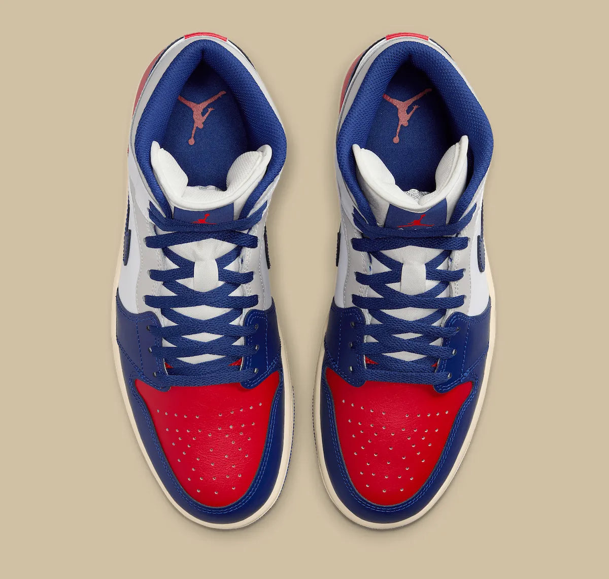 Men's Air Jordan 1 Mid "Rare Air" Red/White/Blue DQ8426-102 Fashion Athletic Sneaker