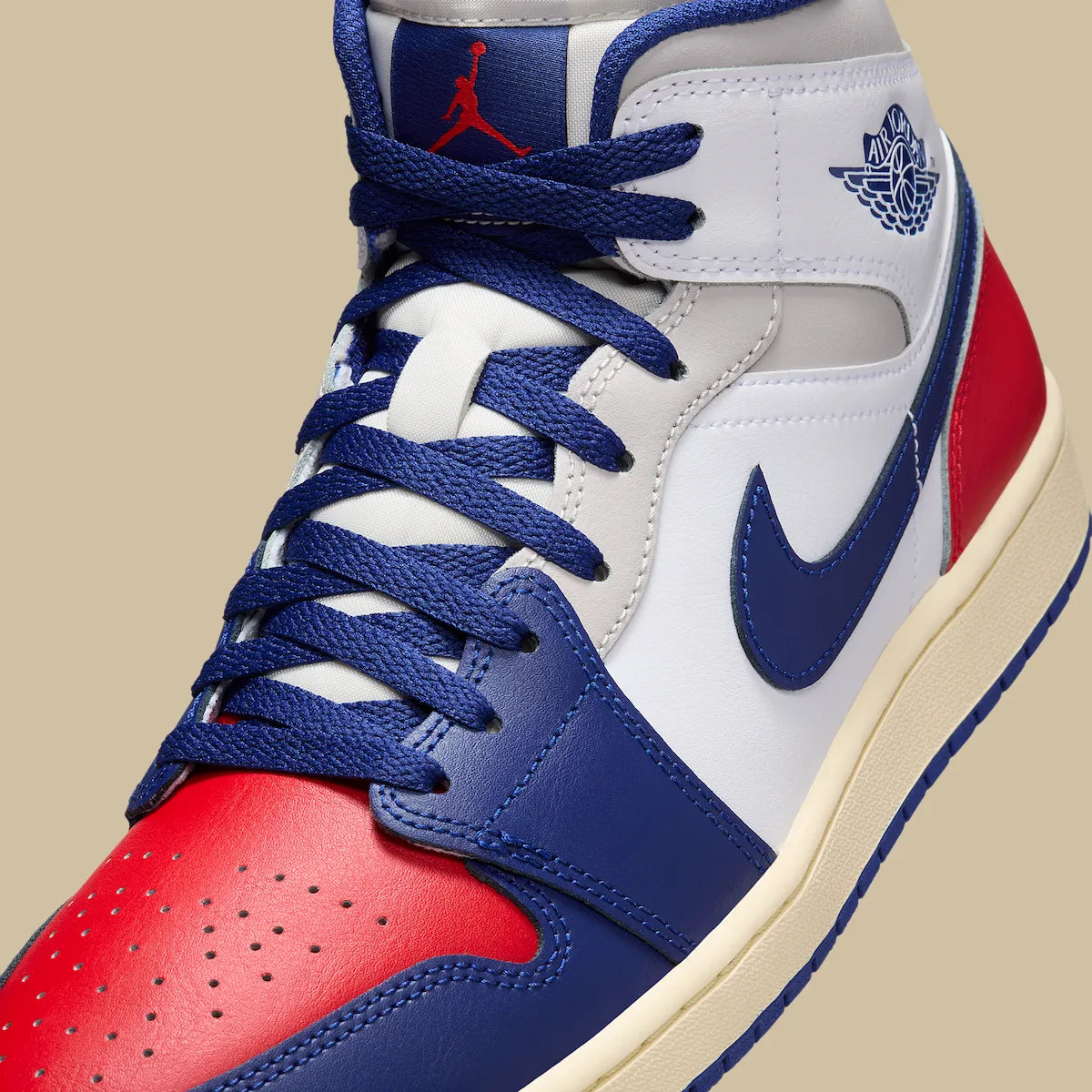 Men's Air Jordan 1 Mid "Rare Air" Red/White/Blue DQ8426-102 Fashion Athletic Sneaker
