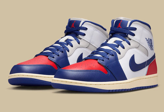 Men's Air Jordan 1 Mid "Rare Air" Red/White/Blue DQ8426-102 Fashion Athletic Sneaker