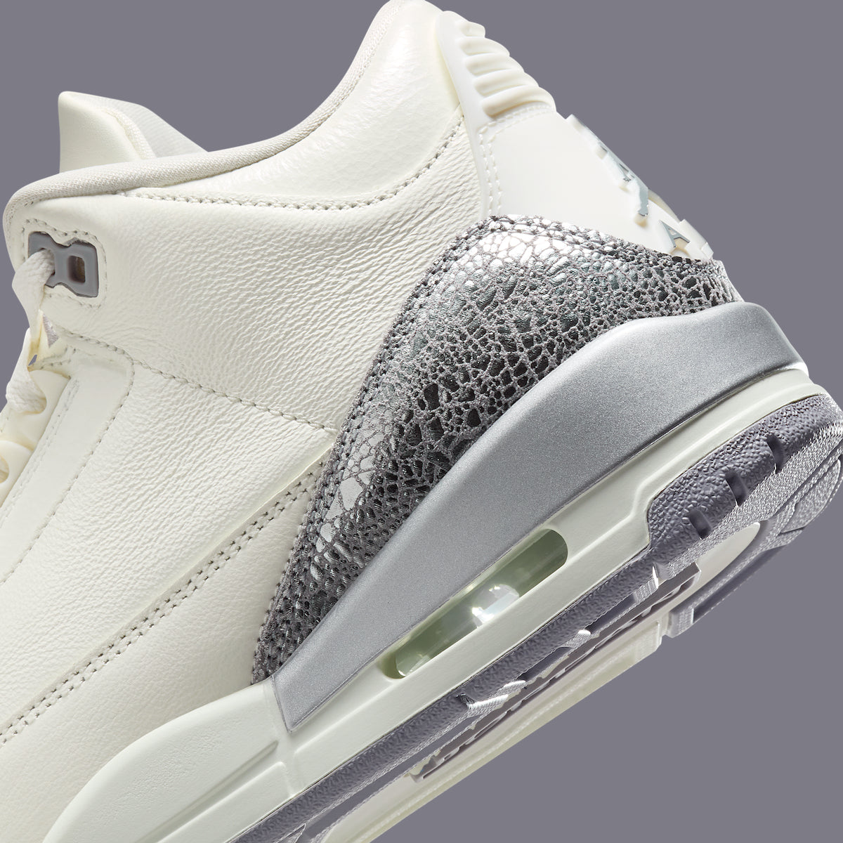 Women's Air Jordan 3 "Sail Metallic Silver" CK9246-100 Fashion Athletic Sneaker