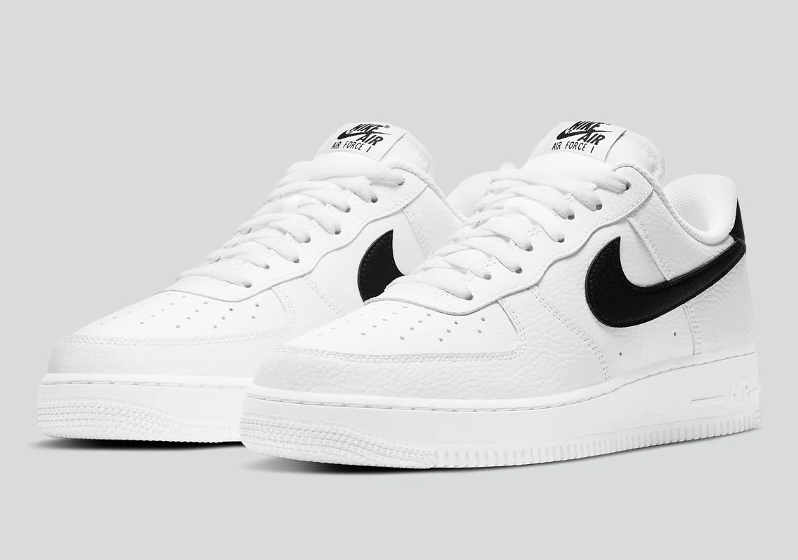 Men's Nike Air Force 1 "Tumbled Leather Black/White"  CT2302-100 Fashion Athletic Sneaker