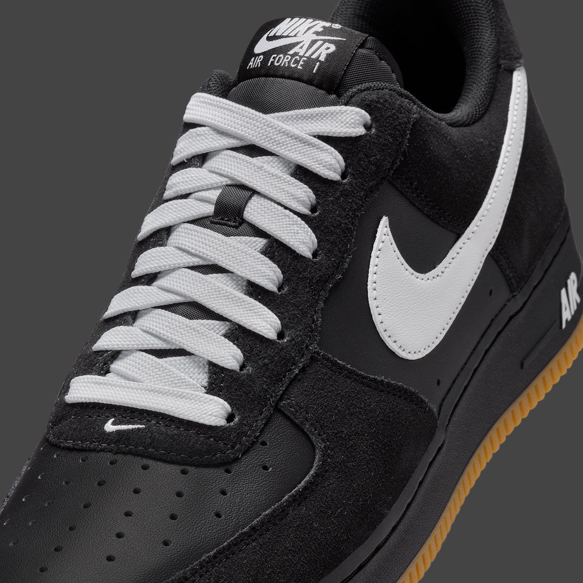 Men's Nike Air Force 1 "Black Gum" IB6388-001 Fashion Athletic Sneaker