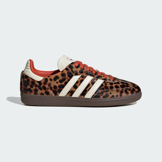 Women's Adidas Samba OG "Red Leopard" JI2734 Fashion Athletic Sneaker