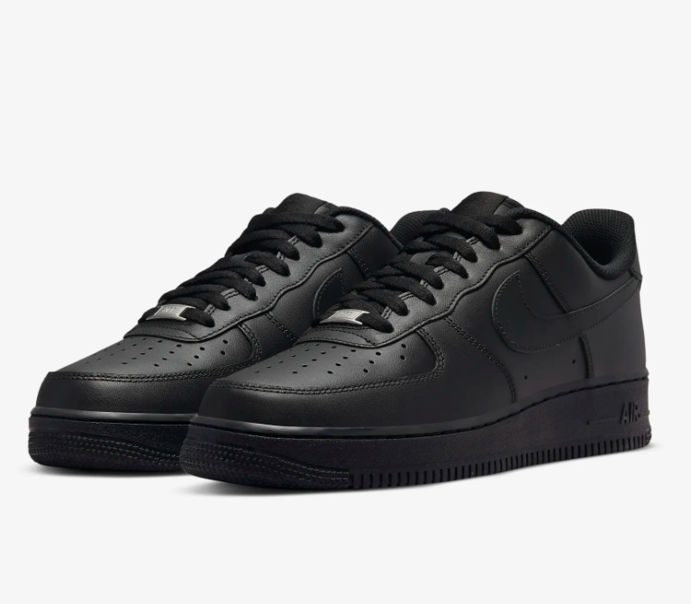 Men's Air Force 1 "Triple Black" Fashion Athletic Training Sneaker