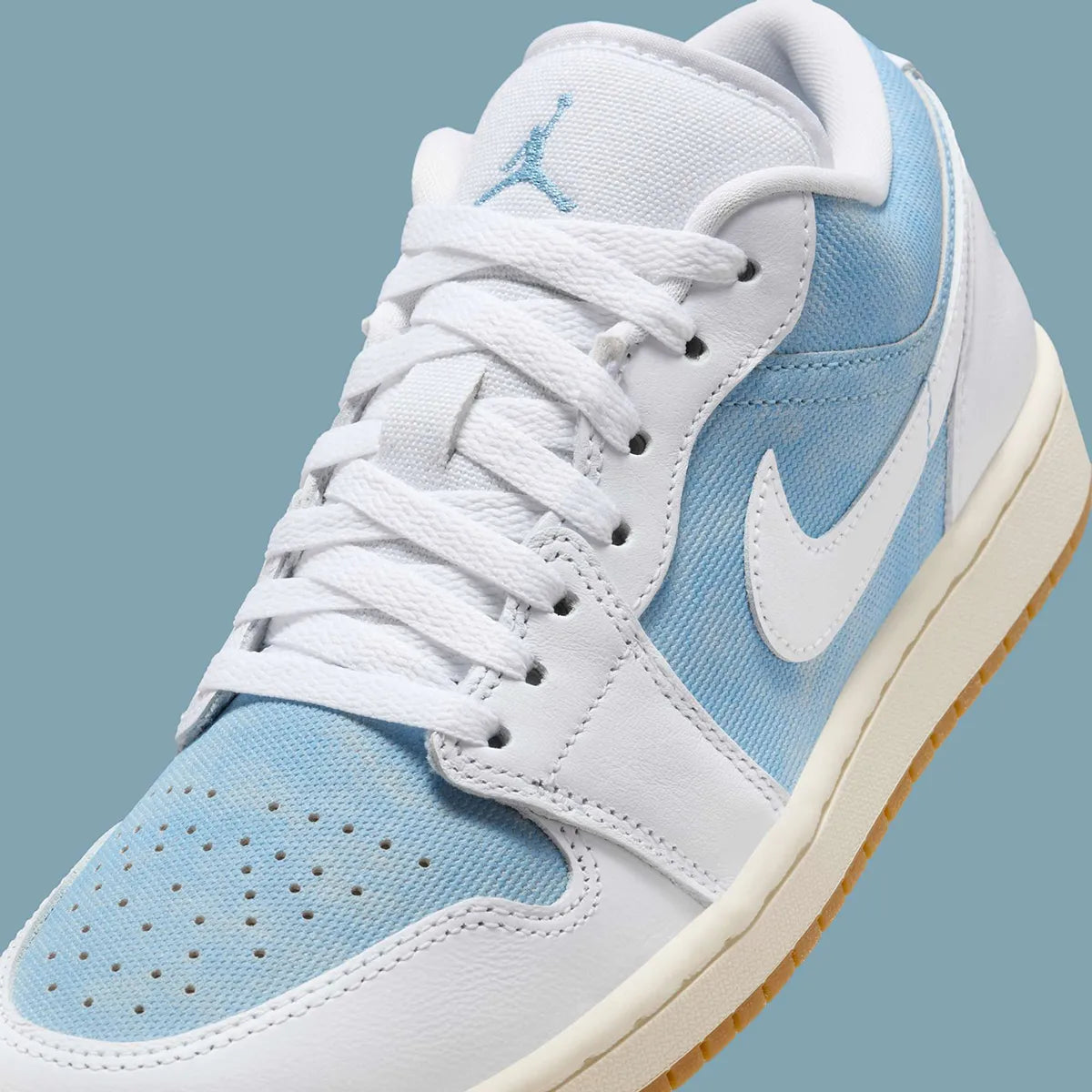 Women's Air Jordan 1 Low "Denim" HQ2004-400 Fashion Athletic Sneaker Blue Jean