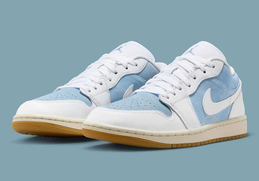 Women's Air Jordan 1 Low "Denim" HQ2004-400 Fashion Athletic Sneaker Blue Jean