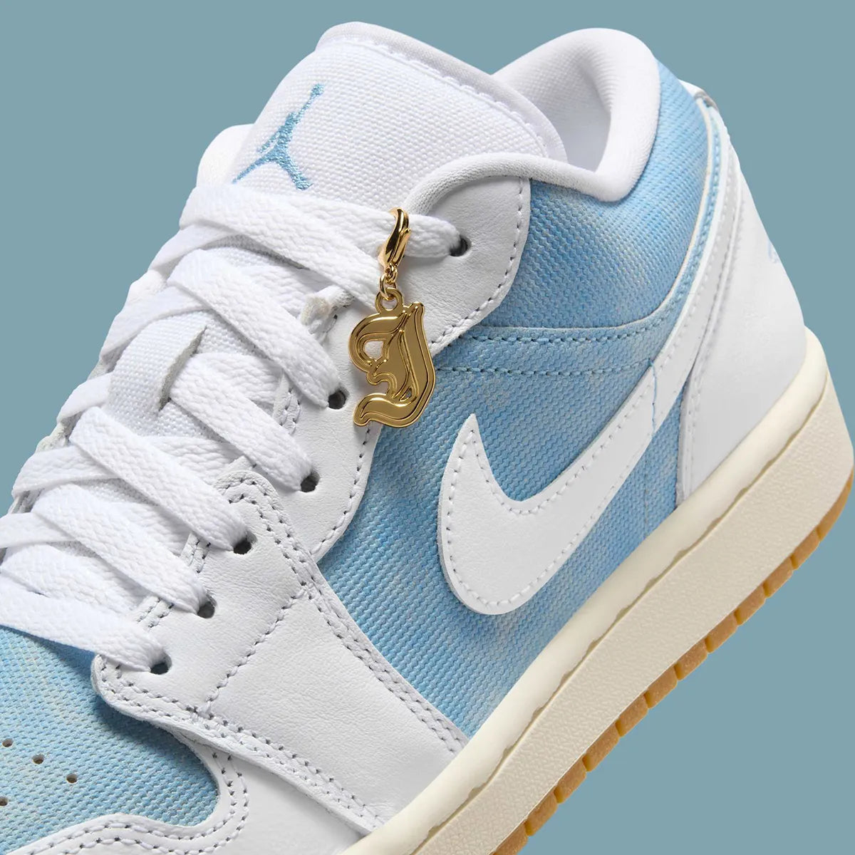 Women's Air Jordan 1 Low "Denim" HQ2004-400 Fashion Athletic Sneaker Blue Jean