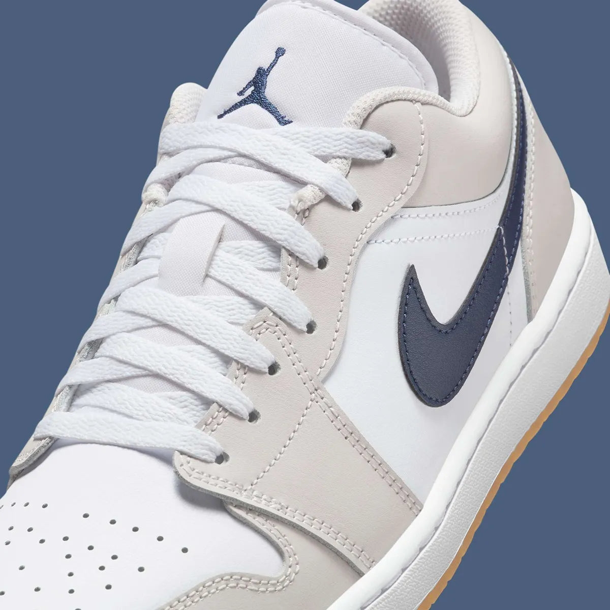 Men's Air Jordan 1 Low "Midnight Navy Neutral Grey" 553558-146 Fashion Athletic Sneaker