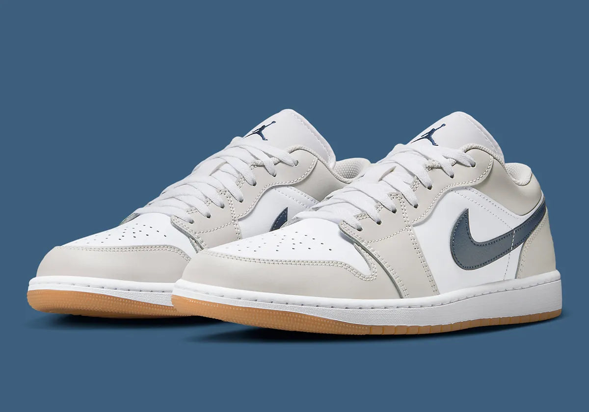 Men's Air Jordan 1 Low "Midnight Navy Neutral Grey" 553558-146 Fashion Athletic Sneaker