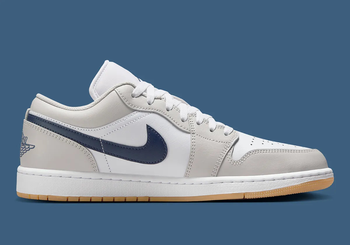 Men's Air Jordan 1 Low "Midnight Navy Neutral Grey" 553558-146 Fashion Athletic Sneaker