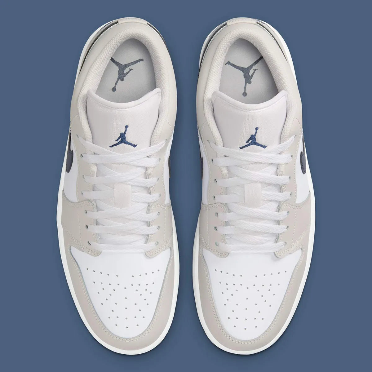 Men's Air Jordan 1 Low "Midnight Navy Neutral Grey" 553558-146 Fashion Athletic Sneaker