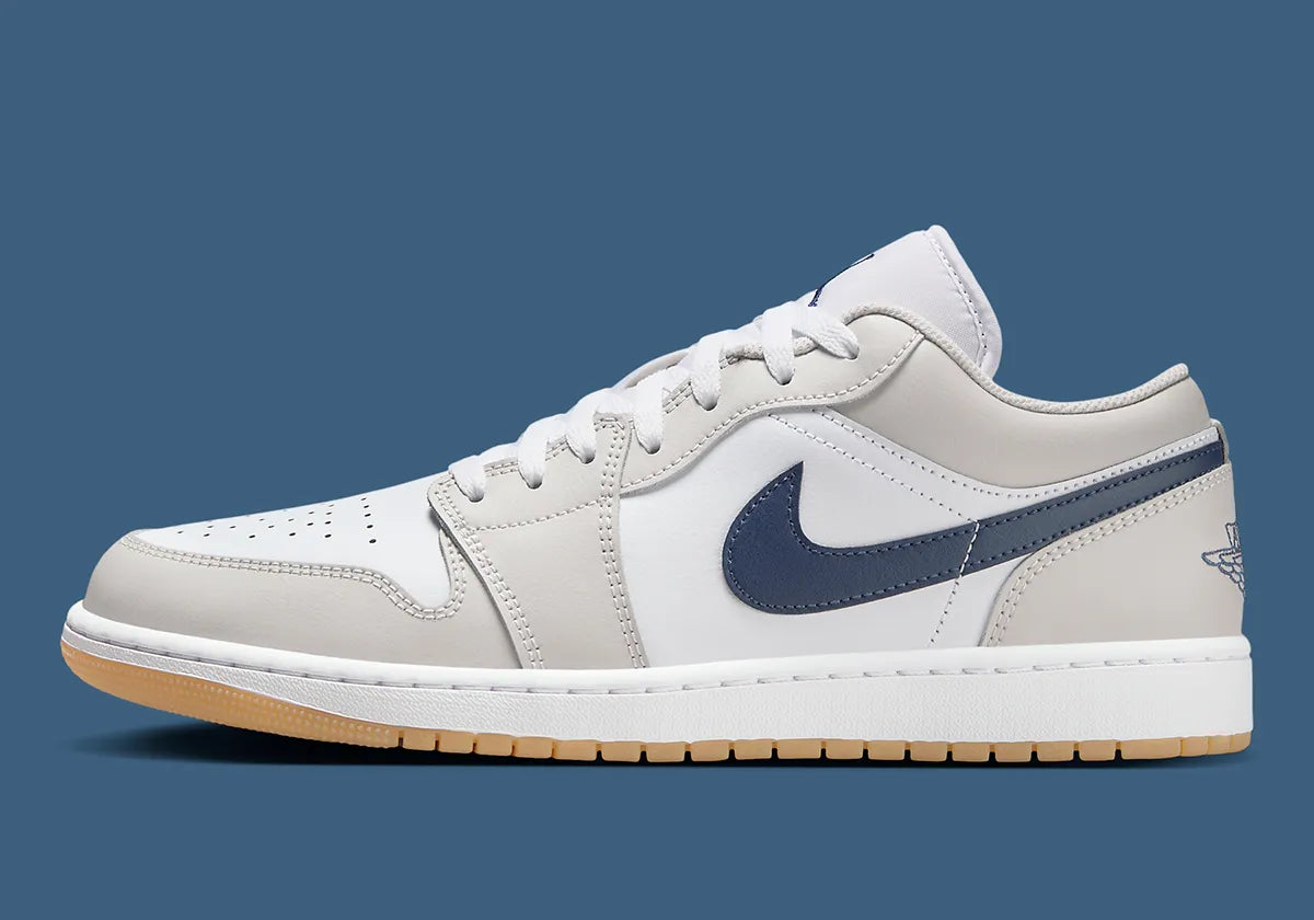 Men's Air Jordan 1 Low "Midnight Navy Neutral Grey" 553558-146 Fashion Athletic Sneaker
