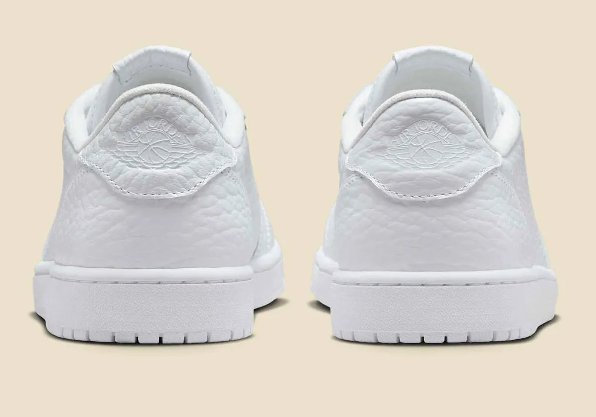 Men's Air Jordan 1 Low "No Swoosh" Triple White Swooshless  872682-100 Fashion Athletic Sneaker