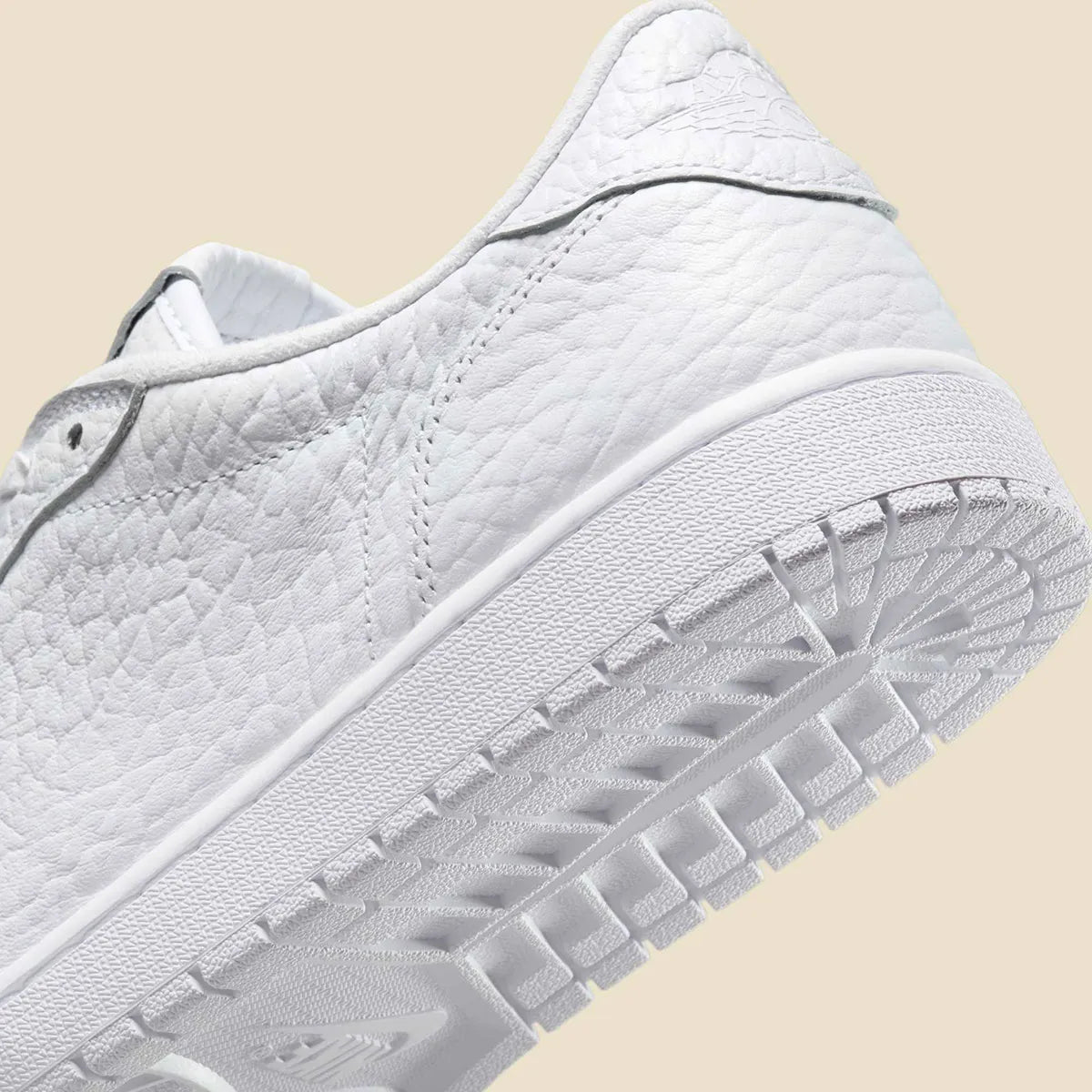 Men's Air Jordan 1 Low "No Swoosh" Triple White Swooshless  872682-100 Fashion Athletic Sneaker