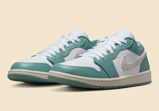 Women's Air Jordan 1 Low "White/Cannon Green"  DC0774-138 Fashion Athletic Sneaker