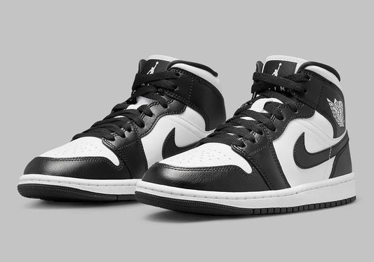 Women's Air Jordan 1 Mid "Panda" Black/White DV0991-101 Fashion Athletic Sneaker