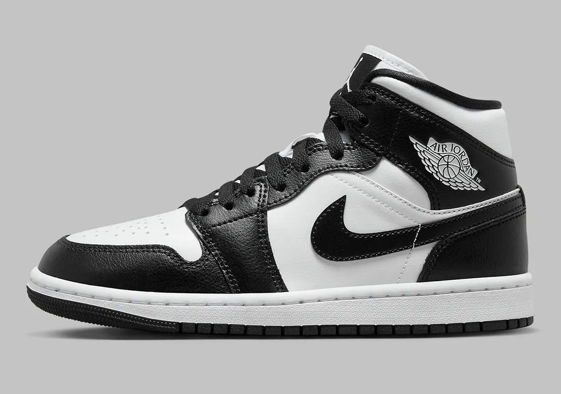 Women's Air Jordan 1 Mid "Panda" Black/White DV0991-101 Fashion Athletic Sneaker