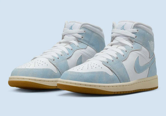 Women's Air Jordan 1 Mid SE "Denim Gum" HQ2005-100 Fashion Athletic Sneaker
