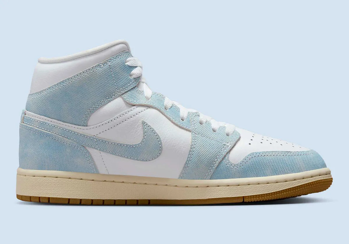 Women's Air Jordan 1 Mid SE "Denim Gum" HQ2005-100 Fashion Athletic Sneaker