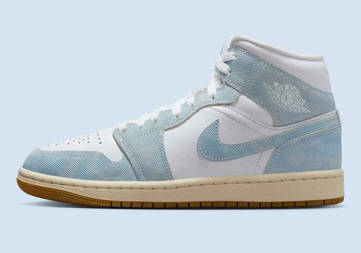 Women's Air Jordan 1 Mid SE "Denim Gum" HQ2005-100 Fashion Athletic Sneaker