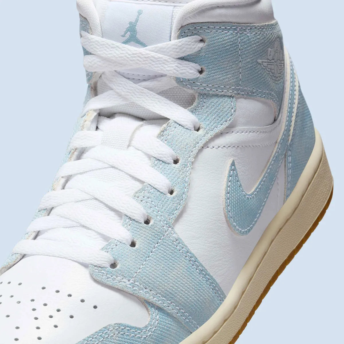 Women's Air Jordan 1 Mid SE "Denim Gum" HQ2005-100 Fashion Athletic Sneaker