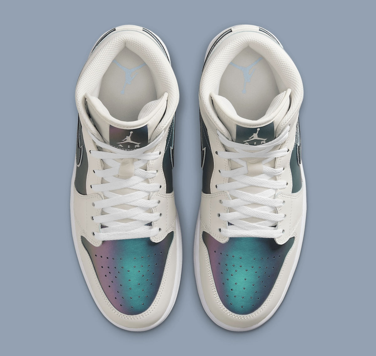 Men's Air Jordan 1 Mid SE " Phantom" White/Iridescent IH4107-030 Fashion Athletic Sneaker