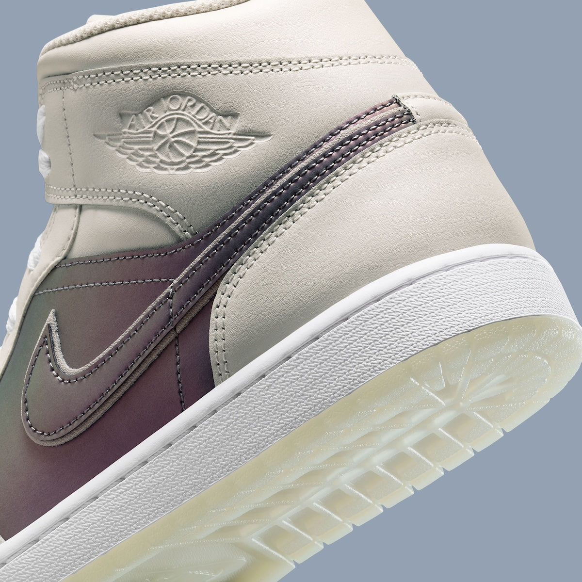 Men's Air Jordan 1 Mid SE " Phantom" White/Iridescent IH4107-030 Fashion Athletic Sneaker