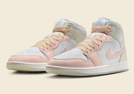 Men's/GS Air Jordan 1 Mid SE "Flamingo" HJ6654-100 Fashion Athletic Sneaker