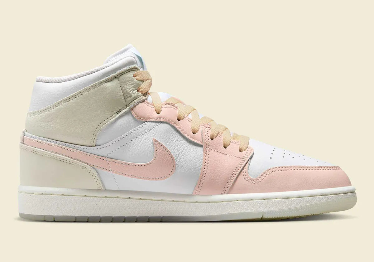 Men's/GS Air Jordan 1 Mid SE "Flamingo" HJ6654-100 Fashion Athletic Sneaker