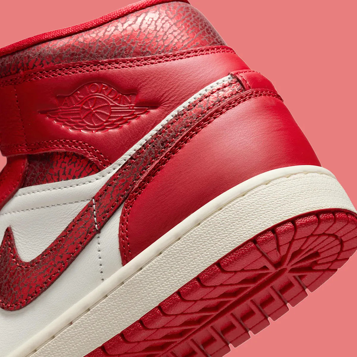 Women's Air Jordan 1 Mid SE "Cracked Leather" HJ9337-106 Fashion Athletic Sneaker Shoe
