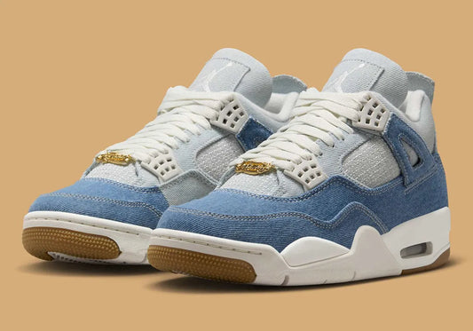 Women's Air Jordan 4 "Denim" IB6716-100 Fashion Athletic Sneaker Blue Jean Shoe