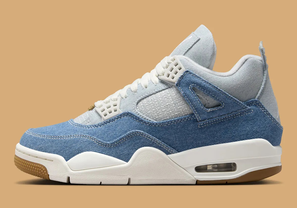 Women's Air Jordan 4 "Denim" IB6716-100 Fashion Athletic Sneaker Blue Jean Shoe