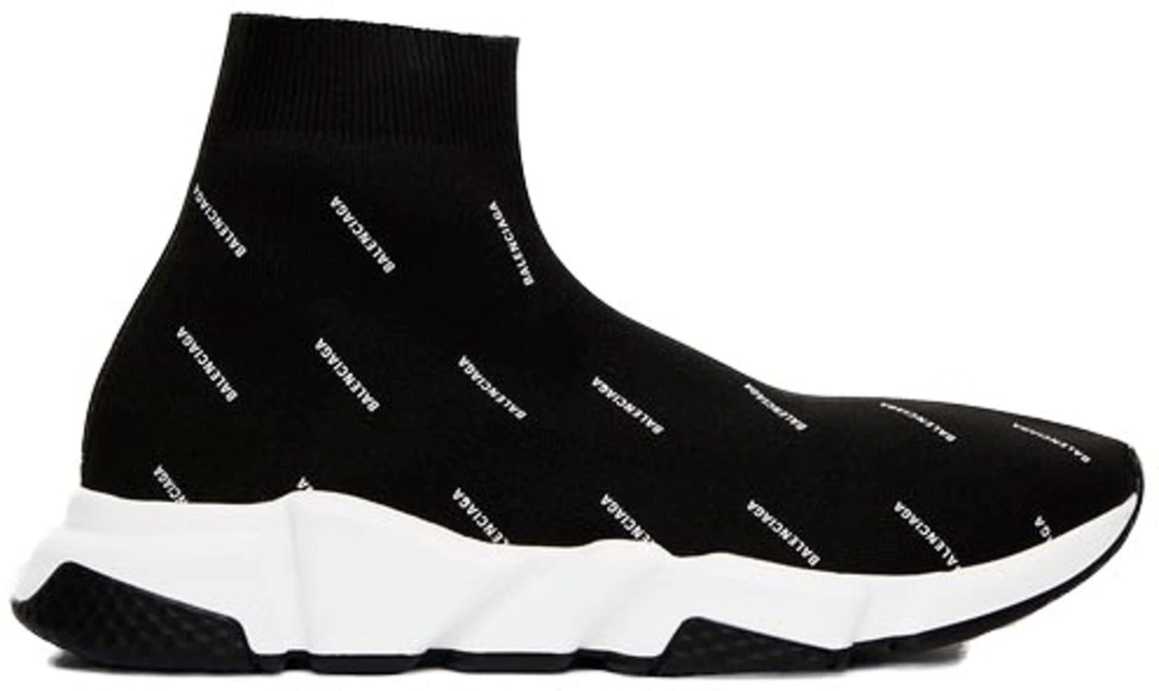 Balenciaga Speed Trainer Mid Logo Print Black Men’s Size 7 – 12 US