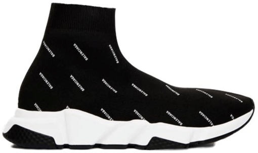 Balenciaga Speed Trainer Mid Logo Print Black Men’s Size 7 – 12 US