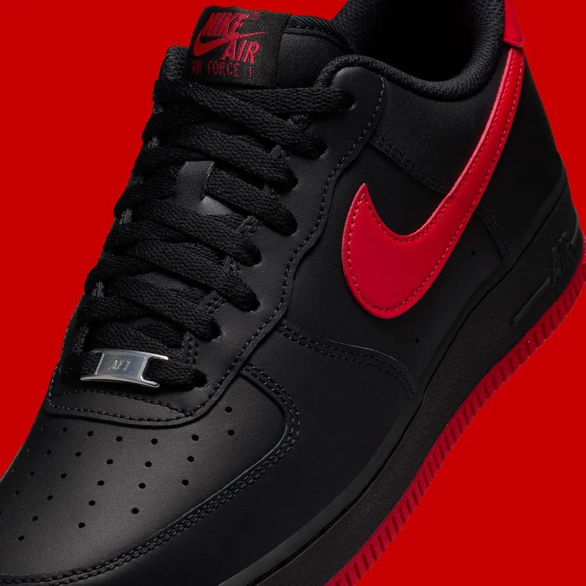Men's Nike Air Force 1 Low "Black/University Red" FJ4146-002 Fashion Athletic Sneaker