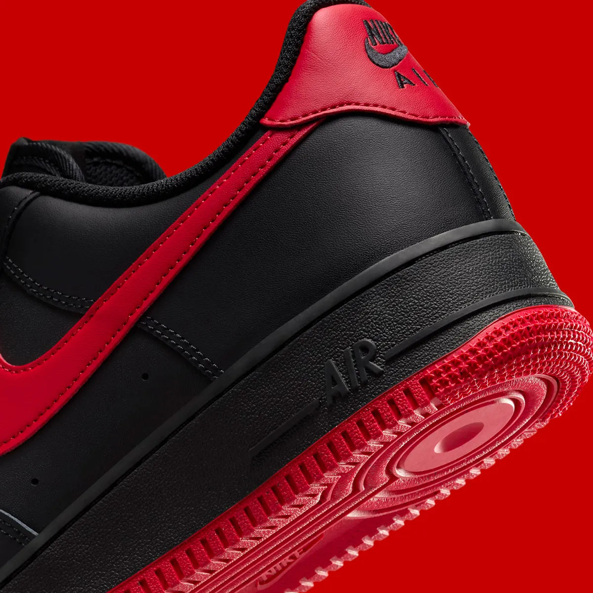 Men's Nike Air Force 1 Low "Black/University Red" FJ4146-002 Fashion Athletic Sneaker