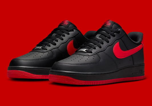 Men's Nike Air Force 1 Low "Black/University Red" FJ4146-002 Fashion Athletic Sneaker