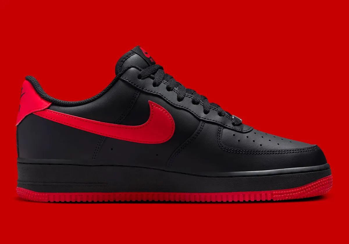 Men's Nike Air Force 1 Low "Black/University Red" FJ4146-002 Fashion Athletic Sneaker