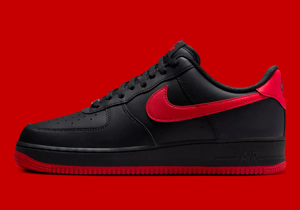 Men's Nike Air Force 1 Low "Black/University Red" FJ4146-002 Fashion Athletic Sneaker