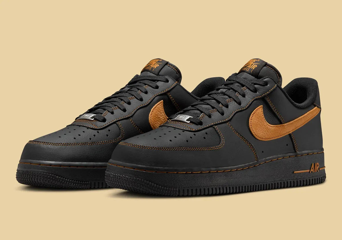 Men's Nike Air Force 1 Low "Black/Tan" HQ2037-003 Fashion Athletic Sneaker