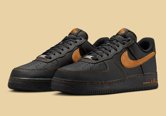 Men's Nike Air Force 1 Low "Black/Tan" HQ2037-003 Fashion Athletic Sneaker