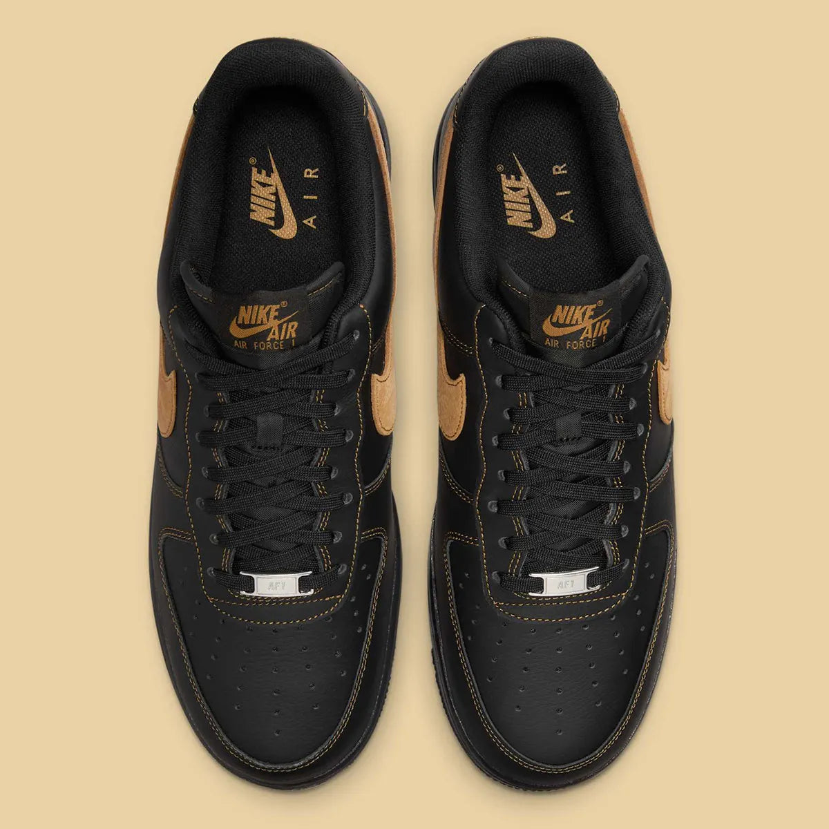 Men's Nike Air Force 1 Low "Black/Tan" HQ2037-003 Fashion Athletic Sneaker