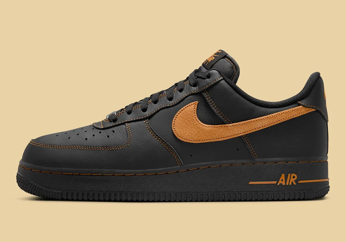 Men's Nike Air Force 1 Low "Black/Tan" HQ2037-003 Fashion Athletic Sneaker